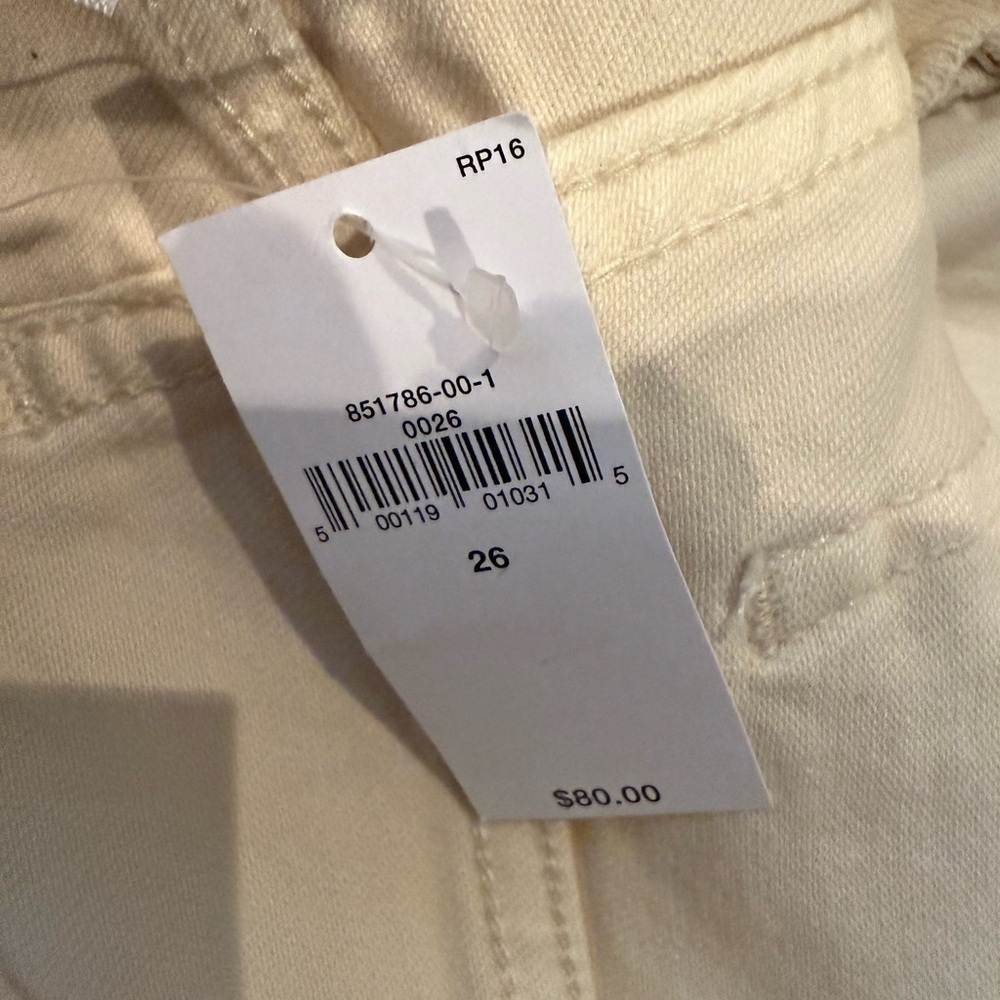 Banana Republic Cream High Rise Wide Leg Crop Jeans Size 26 Modern Minimalist - Picture 7 of 10